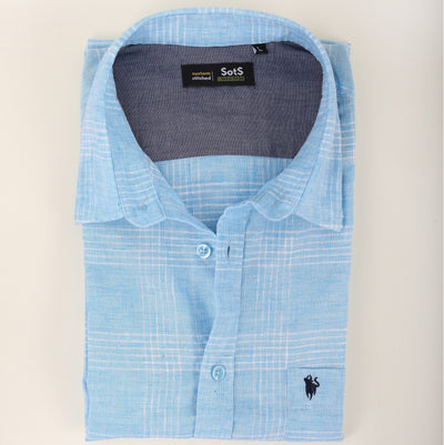 Carolina Blue Half Sleeve Checked shirt