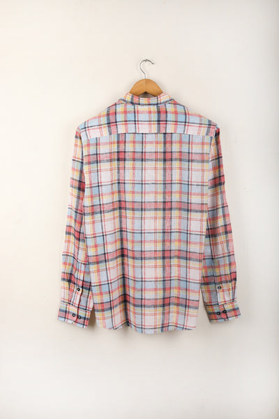 Red Pink with Multi Colored Checked shirt